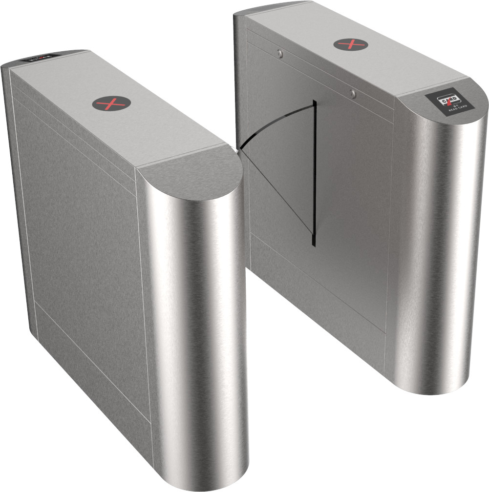 304 Stainless Steel High Security Automatic Flap Barrier Gate Turnstile With IC/ID Card Reader