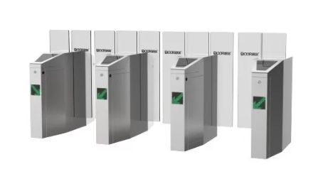 40W 550mm Width Cards Reader Glass Sliding Turnstile